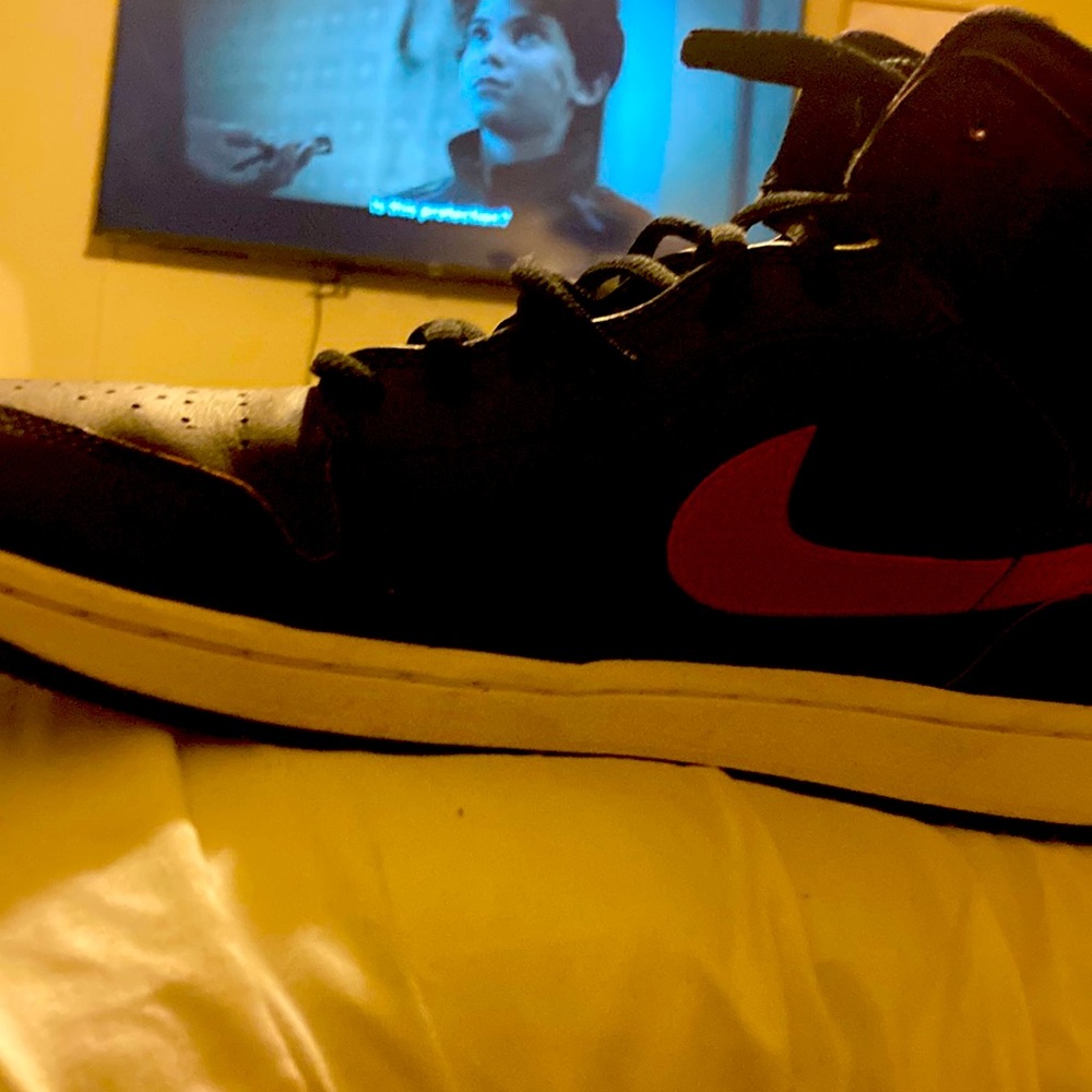 Black and red Jordan 1’s